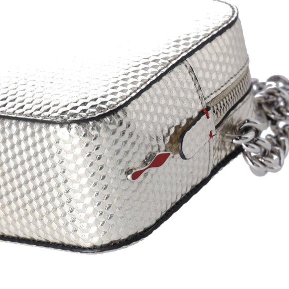 Christian Louboutin Rubylou Mini Shoulder Bag Gold Leather Glitter - Picture 10 of 11